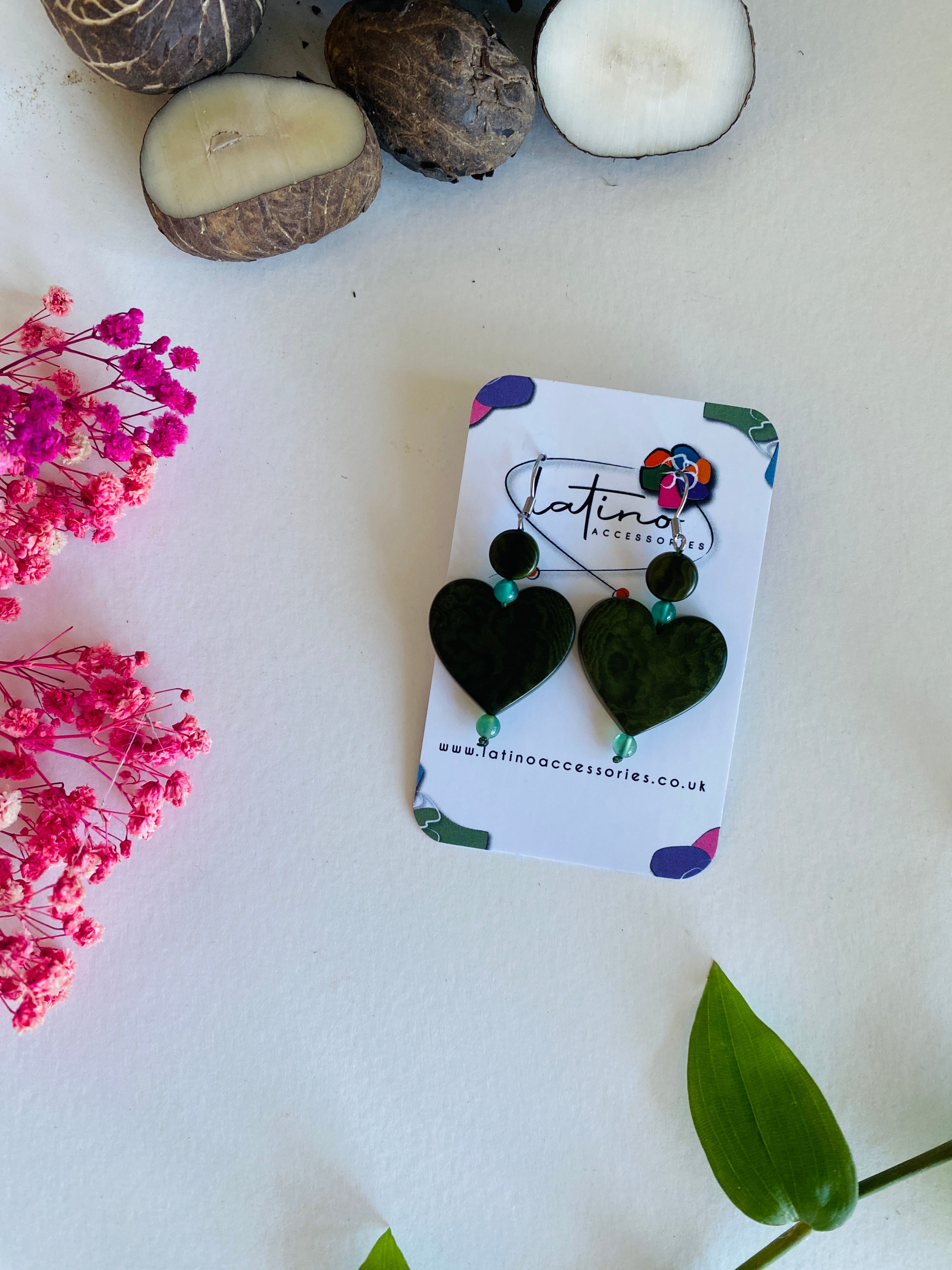 Green Hearts Tagua Necklace